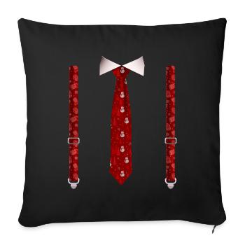 Festive Christmas Tie and Suspenders Funny Xmas - Sofa pillowcase 17,3'' x 17,3'' (45 x 45 cm) - black - Front