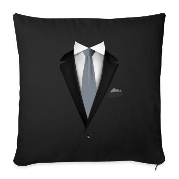 Smoking avec une cravate pour les mariages et spéciaux - Housse de coussin décorative 45 x 45 cm - noir - Devant