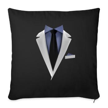 Smoking avec une cravate pour les mariages et spéciaux - Housse de coussin décorative 45 x 45 cm - noir - Devant