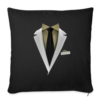 Smoking avec une cravate pour les mariages et spéciaux - Housse de coussin décorative 45 x 45 cm - noir - Devant