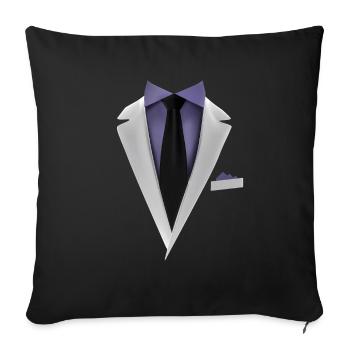 Smoking avec une cravate pour les mariages et spéciaux - Housse de coussin décorative 45 x 45 cm - noir - Devant