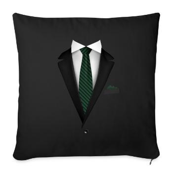 Smoking avec une cravate pour les mariages et spéciaux - Housse de coussin décorative 45 x 45 cm - noir - Devant