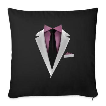 Smoking avec une cravate pour les mariages et spéciaux - Housse de coussin décorative 45 x 45 cm - noir - Devant