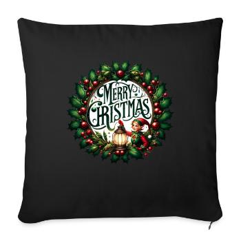 Merry Christmas design Funny Gift for Xmas Lovers - Sofa pillowcase 17,3'' x 17,3'' (45 x 45 cm) - black - Front