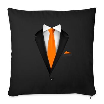 Tuxedo with a Orange Tie For Weddings And Special - Sofa pillowcase 17,3'' x 17,3'' (45 x 45 cm) - black - Front