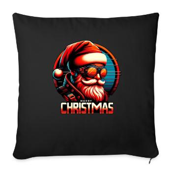 Modern Santa Claus Cyber Punk design Funny Gift - Sofa pillowcase 17,3'' x 17,3'' (45 x 45 cm) - black - Front