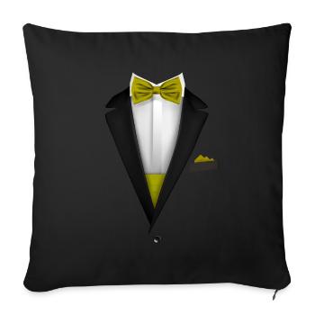 Tuxedo design with Bowtie For Weddings And - Sofa pillowcase 17,3'' x 17,3'' (45 x 45 cm) - black - Front