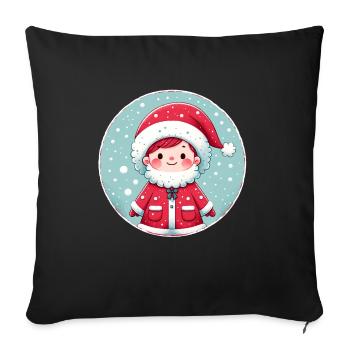 Santa Claus Boy Illustration Funny Christmas - Sofa pillowcase 17,3'' x 17,3'' (45 x 45 cm) - black - Front