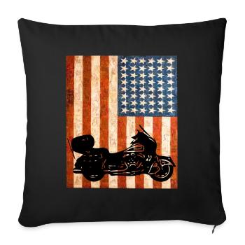 Biker Motorcycle. - Housse de coussin décorative 45 x 45 cm - noir - Devant