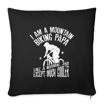 Je suis un vélo de montagne Papa drôle cadeau pour - Housse de coussin décorative 45 x 45 cm - noir - Devant