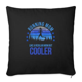 Running Mom Runner Run Fan Mothers Day Birthday - Sofa pillowcase 17,3'' x 17,3'' (45 x 45 cm) - black - Front
