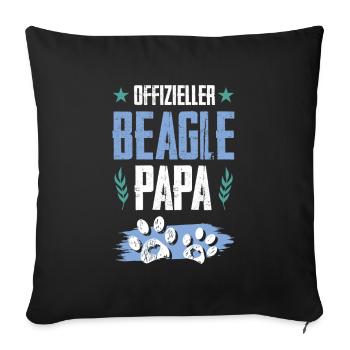 Beagle chiens papa - Housse de coussin décorative 45 x 45 cm - noir - Devant