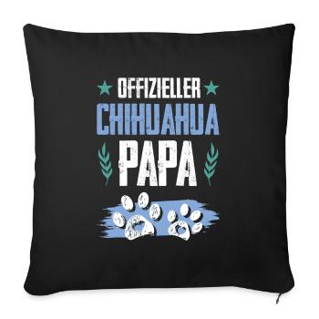 Chihuahua Chiens Papa - Housse de coussin décorative 45 x 45 cm - noir - Devant