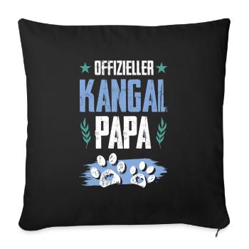 Papa chien Kangal - Housse de coussin décorative 45 x 45 cm - noir - Devant