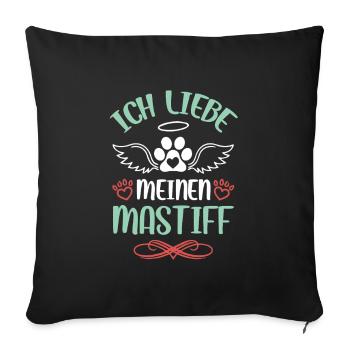 I Love My Mastiff Angel Wings - Sofa pillowcase 17,3'' x 17,3'' (45 x 45 cm) - black - Front