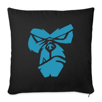 Poker Face | Gorilla, Monkey, Animals, Animal Welfare - Sofa pillowcase 17,3'' x 17,3'' (45 x 45 cm) - black - Front