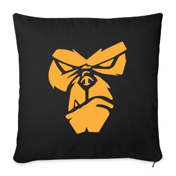 Poker Face | Gorilla, Monkey, Animals, Animal Welfare - Sofa pillowcase 17,3'' x 17,3'' (45 x 45 cm) - black - Front