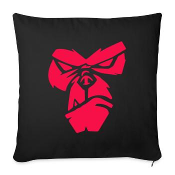 Poker Face | Gorille, Singe, Animaux, Bien-être animal - Housse de coussin décorative 45 x 45 cm - noir - Devant