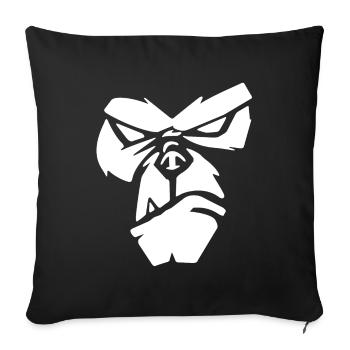 Poker Face | Gorilla, Monkey, Animals, Animal Welfare - Sofa pillowcase 17,3'' x 17,3'' (45 x 45 cm) - black - Front