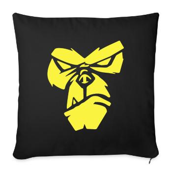Poker Face | Gorilla, Monkey, Animals, Animal Welfare - Sofa pillowcase 17,3'' x 17,3'' (45 x 45 cm) - black - Front