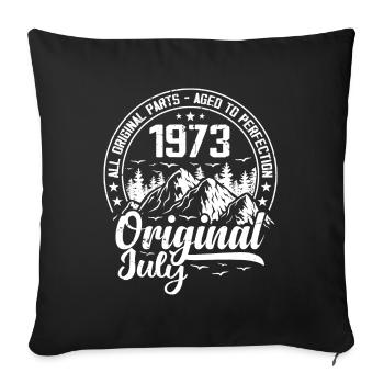 juillet 1973 Original:51 Ans Cadeau d'Anniversaire - Housse de coussin décorative 45 x 45 cm - noir - Devant