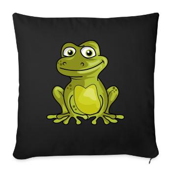 Grenouille roi baiser cadeau quak - Housse de coussin décorative 45 x 45 cm - noir - Devant