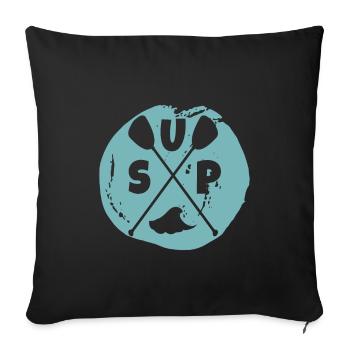 Sup Paddleboarding Stand Up Paddling Paddleboard - Housse de coussin décorative 45 x 45 cm - noir - Devant