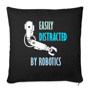 Abgelenkt von Robotics Mechanical Engineer - Sofakissenbezug 45 x 45 cm - Schwarz - Vorne