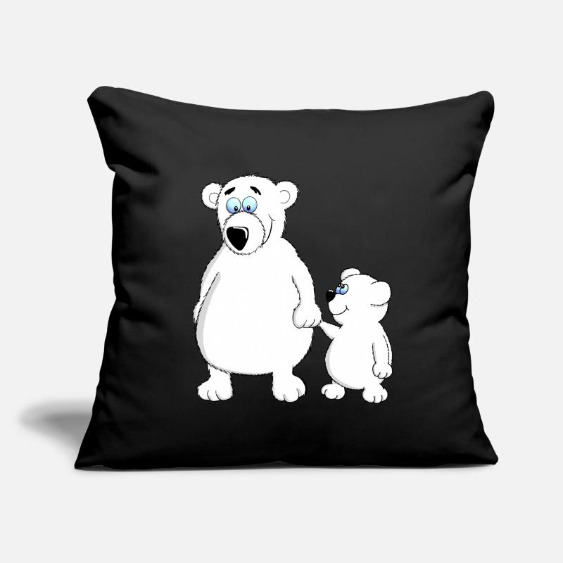 Drolliger Baby Bär mit Papa oder Mama Sofakissenbezug 45 x 45 cm