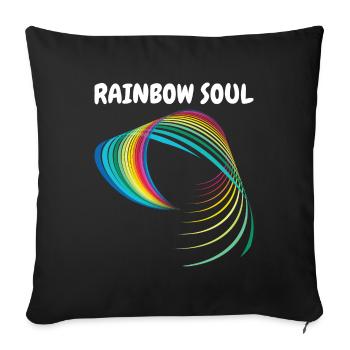 Rainbow soul gift - Sofa pillowcase 17,3'' x 17,3'' (45 x 45 cm) - black - Front
