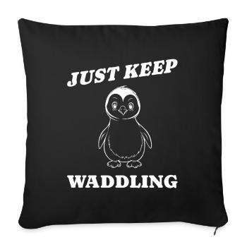 Pinguin monochrome retro Geschenkidee - Sofakissenbezug 45 x 45 cm - Schwarz - Vorne