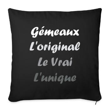 gémeaux - Housse de coussin décorative 45 x 45 cm - noir - Devant