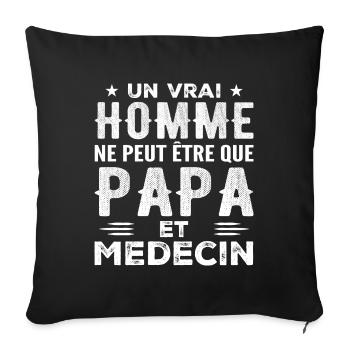 A Real Man Is Just a Dad and a Doctor - Sofa pillowcase 17,3'' x 17,3'' (45 x 45 cm) - black - Front