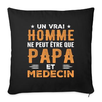 A Real Man Is Just a Dad and a Doctor - Sofa pillowcase 17,3'' x 17,3'' (45 x 45 cm) - black - Front