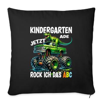 Goodbye kindergarten Now I'm rocking the ABC - Sofa pillowcase 17,3'' x 17,3'' (45 x 45 cm) - black - Front