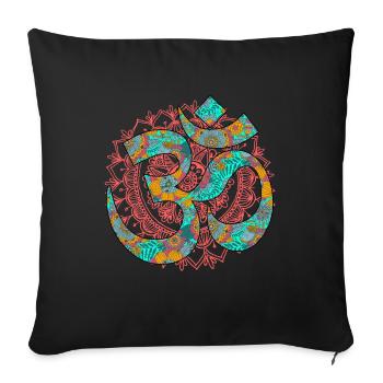 Namaste Om - Housse de coussin décorative 45 x 45 cm - noir - Devant