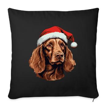Irish Setter Dog Christmas Head - Sofa pillowcase 17,3'' x 17,3'' (45 x 45 cm) - black - Front