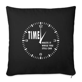 Time - Sofa pillowcase 17,3'' x 17,3'' (45 x 45 cm) - black - Front