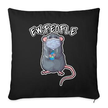 EW People Lustiger Ratten Spruch Farbratte - Sofakissenbezug 45 x 45 cm - Schwarz - Vorne