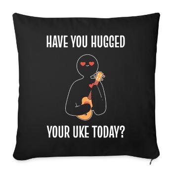 Ukulele - Housse de coussin décorative 45 x 45 cm - noir - Devant