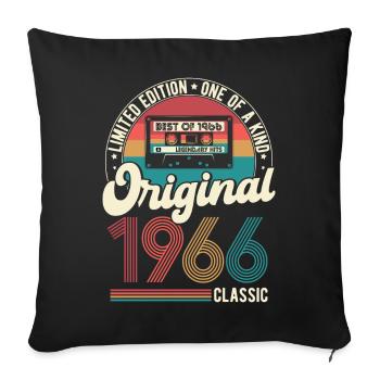 1966 Vintage Birthday Vintage Retro Gift - Sofa pillowcase 17,3'' x 17,3'' (45 x 45 cm) - black - Front