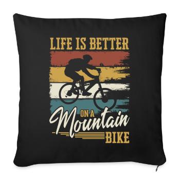 Mountain Bike Mountain Biker Mountain Bike - Sofa pillowcase 17,3'' x 17,3'' (45 x 45 cm) - black - Front