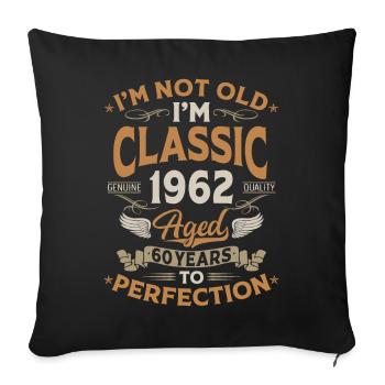 60ème Anniversaire 1962 Classic Vintage Cadeau - Housse de coussin décorative 45 x 45 cm - noir - Devant