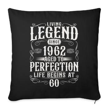 Né en 1962 Legend 60 anniversaire - Housse de coussin décorative 45 x 45 cm - noir - Devant