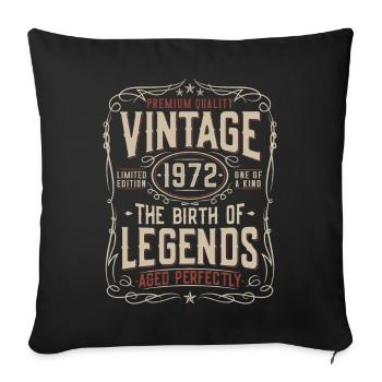 1972 Vintage Born Legends Vintage Birthday - Sofa pillowcase 17,3'' x 17,3'' (45 x 45 cm) - black - Front