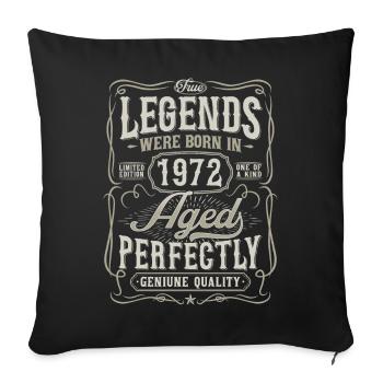1972 Vintage Born Legends Vintage Birthday - Sofa pillowcase 17,3'' x 17,3'' (45 x 45 cm) - black - Front