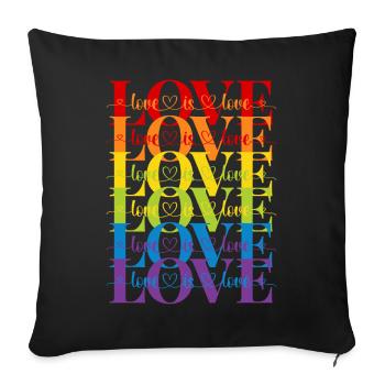 love is love - Sofa pillowcase 17,3'' x 17,3'' (45 x 45 cm) - black - Front