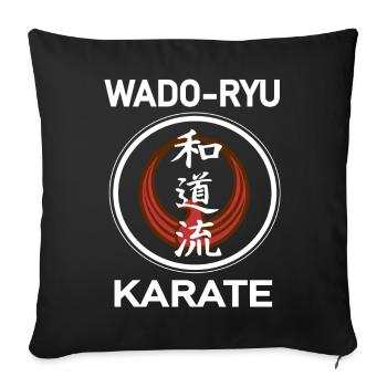 Das coole Wado-ryu Kampfsport Shirt - Sofakissenbezug 45 x 45 cm - Schwarz - Vorne