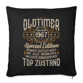 Oldtimer Baujahr Jahrgang 1967 Geburtstag Geschenk - Sofakissenbezug 45 x 45 cm - Schwarz - Vorne