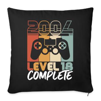 18 Birthday Vintage 2004 Level 18 Complete - Sofa pillowcase 17,3'' x 17,3'' (45 x 45 cm) - black - Front